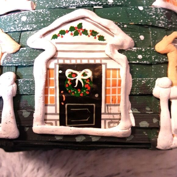 VINTAGE (1970's) Handcrafted Rare Woven Handpainted Christmas‎ Basket 10"… - Picture 3 of 14